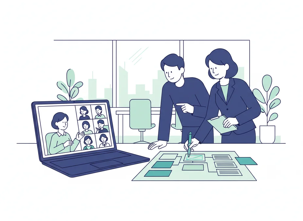 Zoomによる企業別実践研修のイメージ